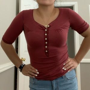 Maroon top